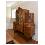 $4,000 - Rare Antique Curved Beidermeier Burlwood Veneer Gentleman