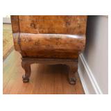 $4,000 - Rare Antique Curved Beidermeier Burlwood Veneer Gentleman