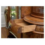 $4,000 - Rare Antique Curved Beidermeier Burlwood Veneer Gentleman