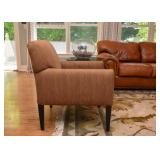 $250 - Contemporary Upholstered Armchair (approx. 27" L x 28" D x 35" H at the back)
