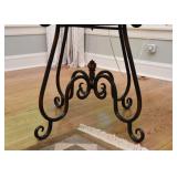 $400 - Round Occasional Table with Metal Base & Striated Wood Grain Top (approx. 37.5" D x 30" H)