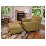 $350 - Contemporary Upholstered Armchair with Ottoman