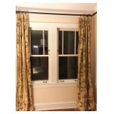 $200 / pair - Gold Silk Embroidered Draperies / Curtains, 3 Pairs or 6 Panels (each panel 98" L)