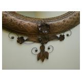 $150 - Oval Metal Wall Mirror with Lovebirds