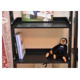 $100 each - Pair of Black Leaning Bookshelves (each approx. 25" L x 74" H)