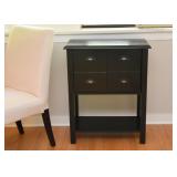 Black End Table with Storage / Double Doors
