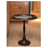 $65 - Round Metal Side Table with Mirrored Top (approx. 20" Dia x 23.5" H)