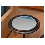 $65 - Round Metal Side Table with Mirrored Top (approx. 20" Dia x 23.5" H)