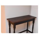 $200 - Contemporary Country Style Console Table with Distressed Black Paint 
