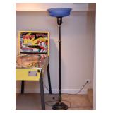 Vintage Floor Lamp with Blue Glass Shade
