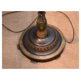 Vintage Floor Lamp with Blue Glass Shade