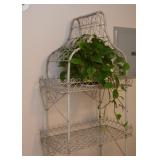 $150 - Gray Metal Garden Etagere / Shelf (approx. 28" L x 15" W x 72" H)