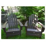 $400 for pair - Pair of Brown Trex Adirondack Garden Chairs (all-weather chairs)