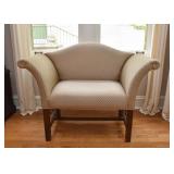Vintage Upholstered Camelback Settee 