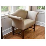 Vintage Upholstered Camelback Settee 