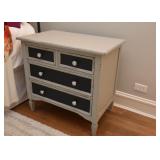 $200 for pair - Pair of Gray/Black Distressed Paint Nightstands (each approx. 30" L x 18" W x 28" H)