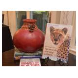 Handmade Gourd Vase (Signed), Hardcover Books