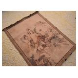 Vintage Angels / Cherubs Wall Tapestry (with brass rods)