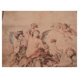Vintage Angels / Cherubs Wall Tapestry (with brass rods)