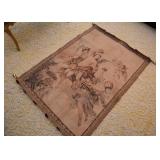 Vintage Angels / Cherubs Wall Tapestry (with brass rods)
