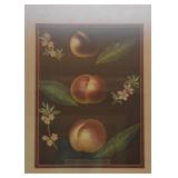 Gold Framed Botanical Art Print (Peaches)