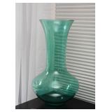 Very Large Teal Glass Vase