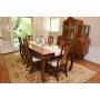 $700 - Chinoiserie Dining Table w/ 2 Leaves & 8 Chairs (approx. 68" L x 44" W x 30" H without leaves