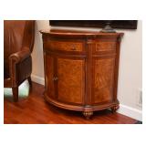 BUY IT NOW! $400 - Burlwood Demilune Cabinet (approx. 41.5" L x 21" W x 36" H)