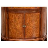 BUY IT NOW! $400 - Burlwood Demilune Cabinet (approx. 41.5" L x 21" W x 36" H)