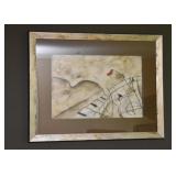 Framed Contemporary Abstract Artwork, Signed by Artist