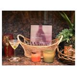 Baskets, Candles, Wine Book