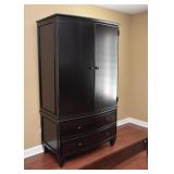 BUY IT NOW! $150 - Ebonized / Dark Wood Armoire (approx. 42.25" L x 23.5" W x 77" H)