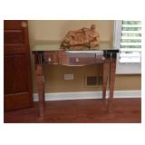 BUY IT NOW! $60 - Mirrored Vanity Table (approx. 36.5" L x 16.5" W x 31.5" H), see photo for damage