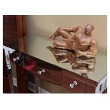 BUY IT NOW! $60 - Mirrored Vanity Table (approx. 36.5" L x 16.5" W x 31.5" H), see photo for damage