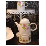Dessert Pedestals, Teapot with Matching Mug