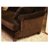 BUY IT NOW! $500 - Brown Velvet 3-Seat Sofa w/ Nailhead Trim (approx. 89" L x 36" W x 33.5" H)