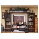 Entertainment Unit (2 Side Towers with Glass Doors, TV Stand, Upper CD Storage/Shelf)