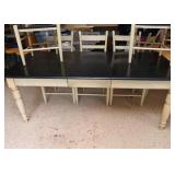 Kitchen Table with Leaf & 6 Ladderback Chairs