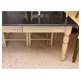 Kitchen Table with Leaf & 6 Ladderback Chairs