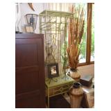 Green Metal Hall Tree, Floor Vases