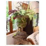 Wire Planter / Urn & Pedestal