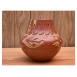 BUY IT NOW! $220 Red Ware Santa Clara Pottery, Signed by Sharon Naranjo Garcia (7" H)
