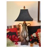 BUY IT NOW! $50 - Metal Table Lamp with Black Shade