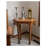 Oak Side Table with Turned Legs