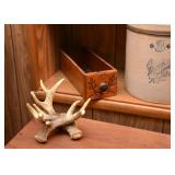 Resin Antler Display Stand, Wooden Sewing Drawer