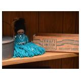 Primitive Yarn Doll, Kraft American Cheese Box