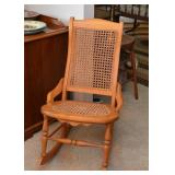 BUY IT NOW! $120 - Antique Cane Rocking Chair (Caned Back & Seat) 