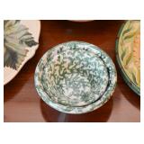Green Spongeware Nesting Bowls
