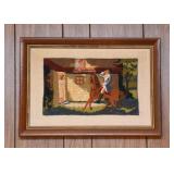 Framed Paul Revere Needlepoint