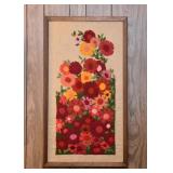 Framed Floral Needlepoint